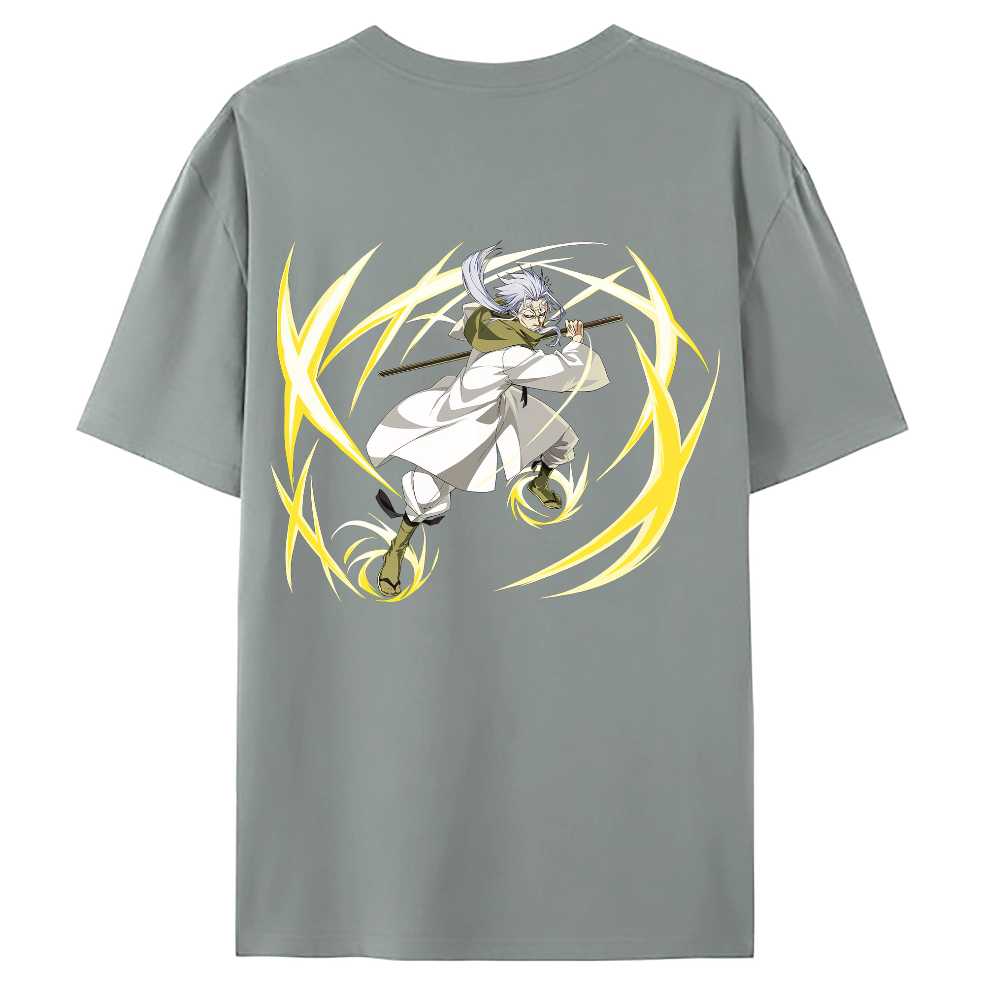 （画像用） 転スラ Regarding Reincarnated to Slime 綿100％ メンズ半袖Tシャツ（バックプリント） 通気性